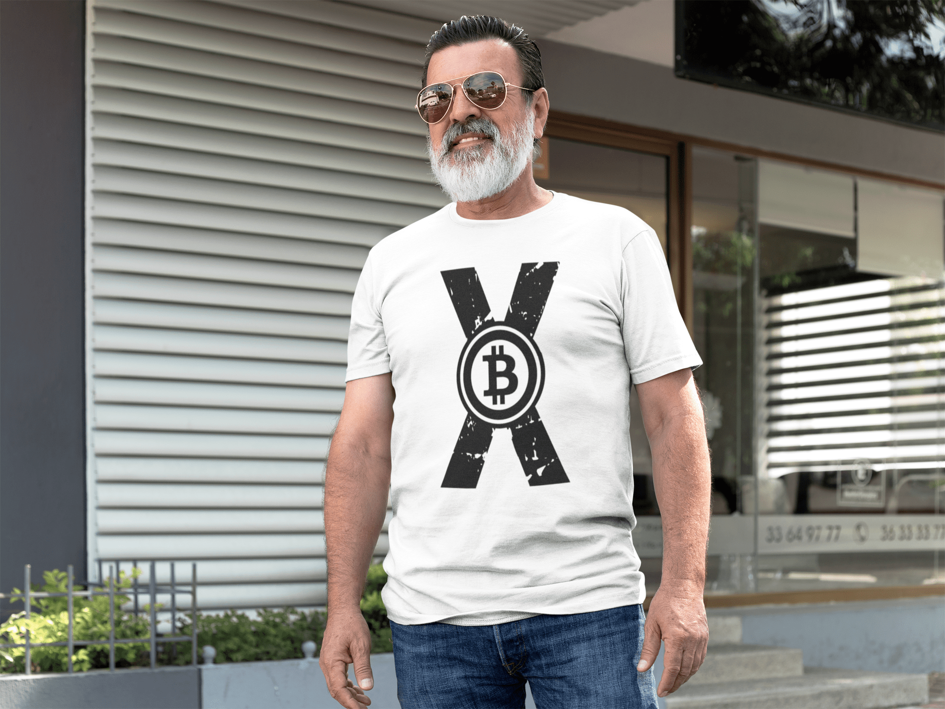 white crypto x tshirt  man